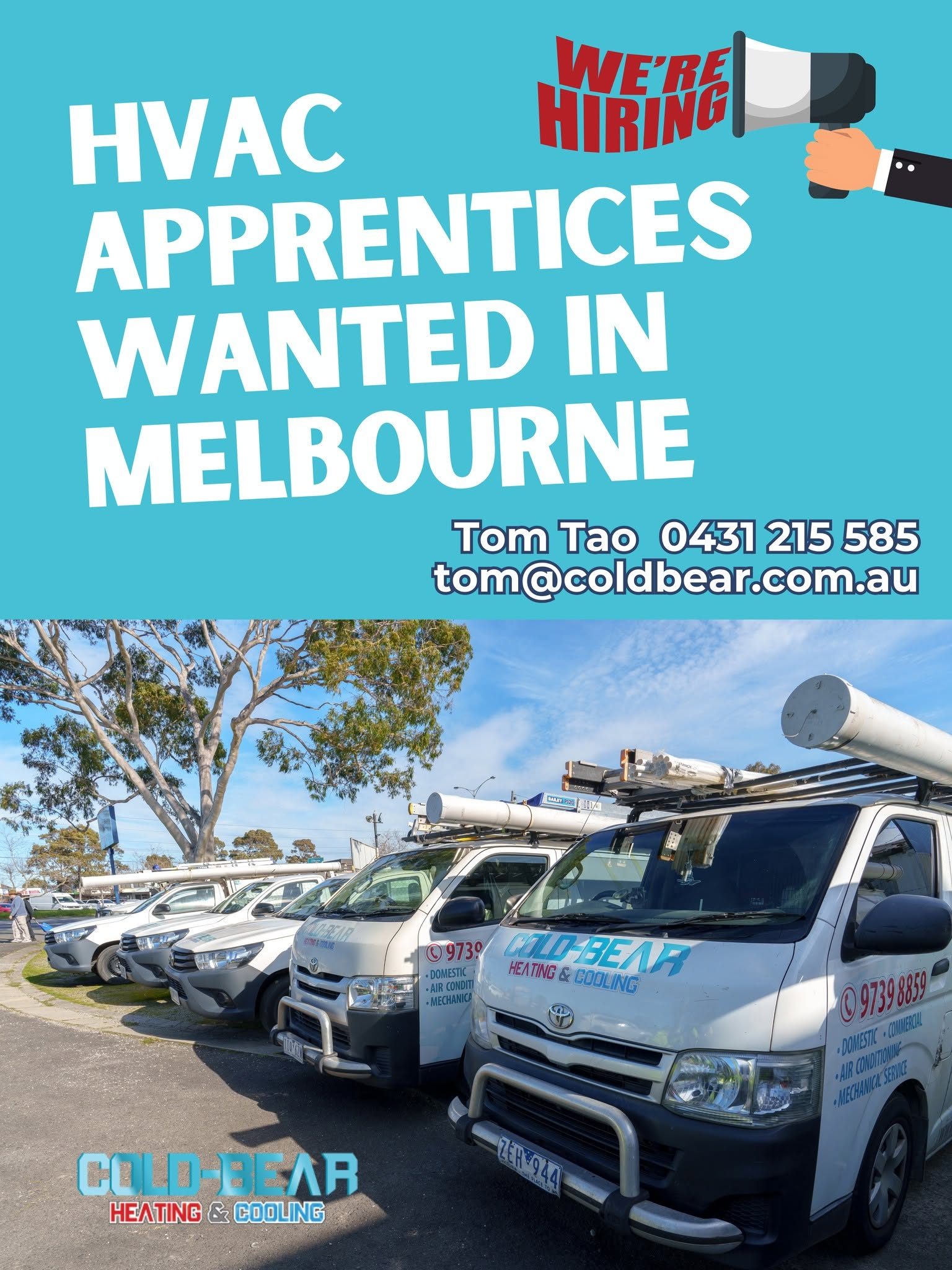 HVAC apprentices wanted in Melbourne — Cold Bear Heating & Cooling