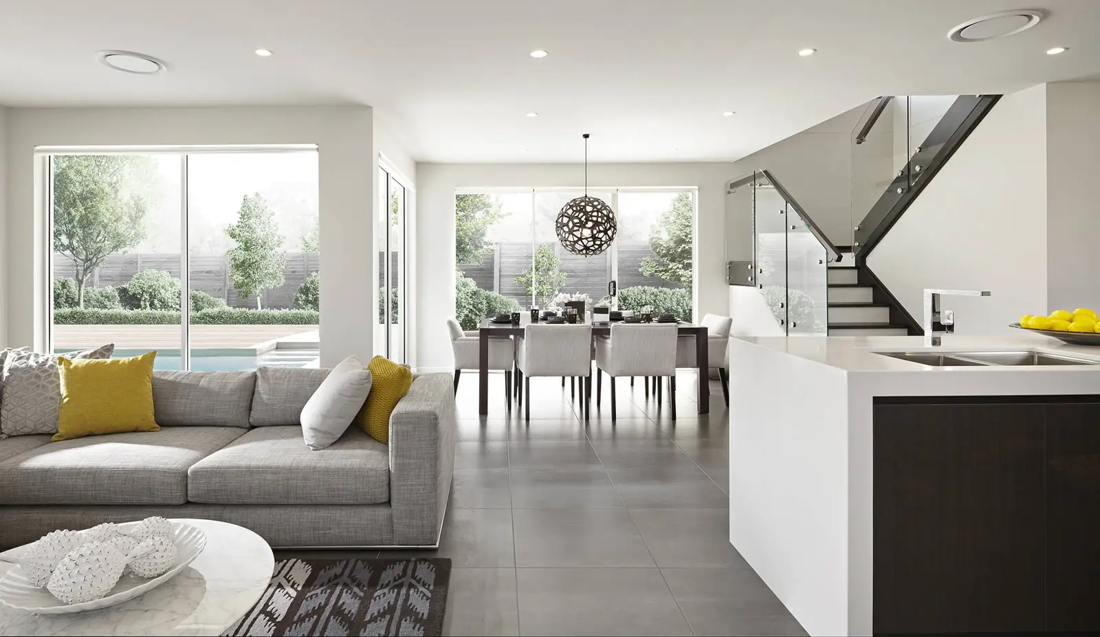 Daikin ducted air conditioning in a modern open-plan Melbourne home